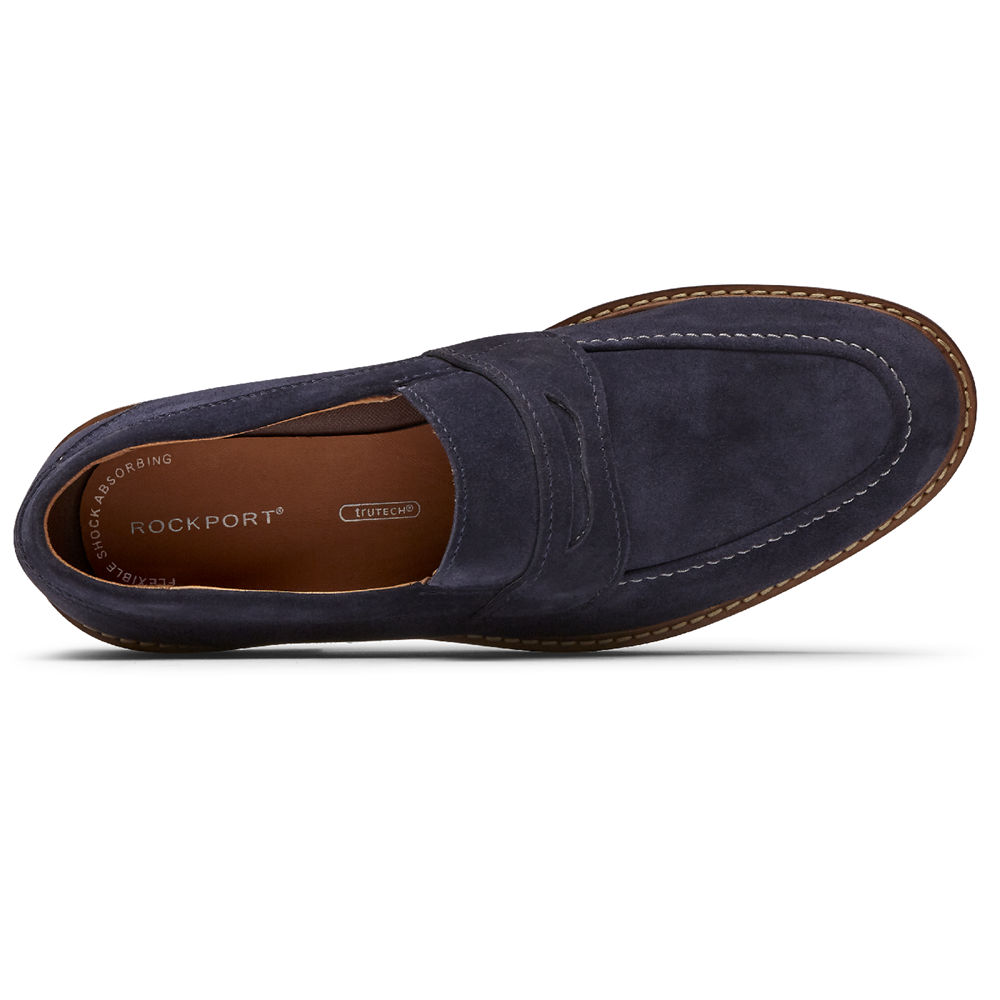 Rockport Mens Kenton Penny - Loafers Navy - UJE803479